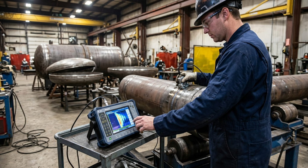 "Chart comparing all non-destructive testing methods including UT, RT, PT, MT, and PAUT"