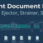 Package Chiller Unit, Steam/Gas Ejector, Basket/Duplex Strainer, and Inline Silencer equipment document packages — Datasheet, Method Statement, Risk Assessment, ITP, and Checklist templates for EPC and QA/QC engineers