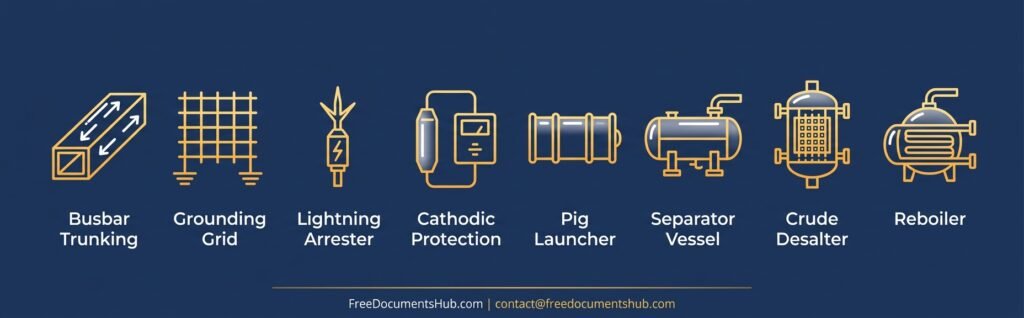 Electrical protection and process vessel documentation package icons