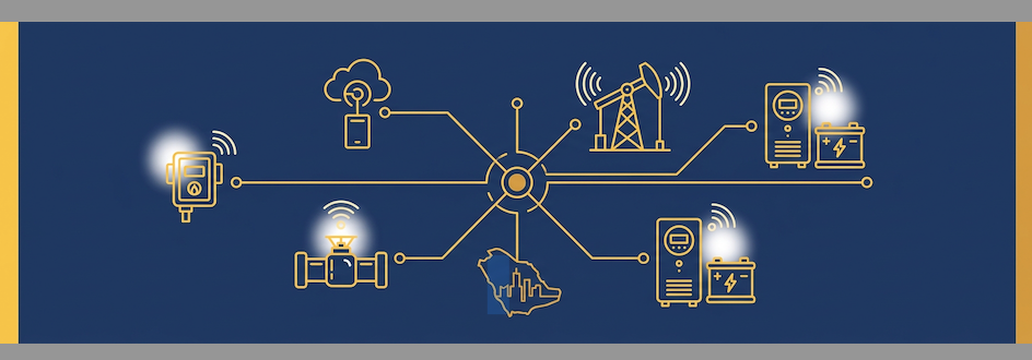 IoT in oil and gas — connected sensor network illustration